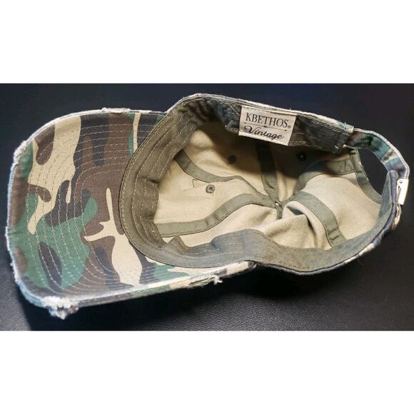 Notre Dame Camouflage Adjustable Hat Kbethos Vintage Distressed - Picture 3 of 8